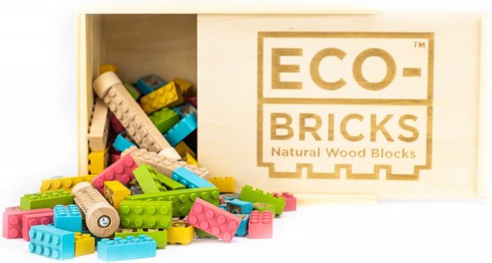 ECO-BRICKS Color dřevěná stavebnice 109 dílků - obrázek 1