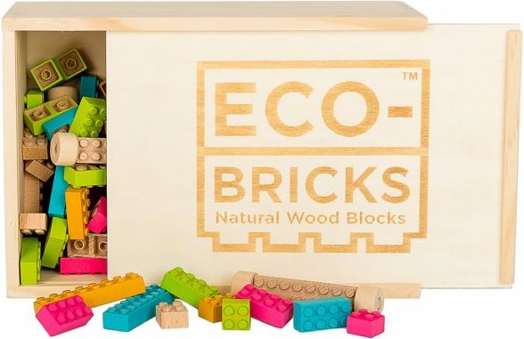ECO-BRICKS Color dřevěná stavebnice 206 dílků - obrázek 1