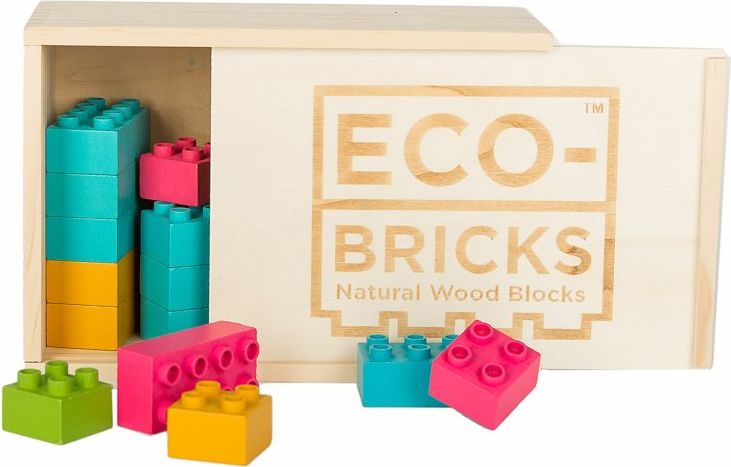 ECO-BRICKS Color Plus dřevěná stavebnice 25 dílků - obrázek 1