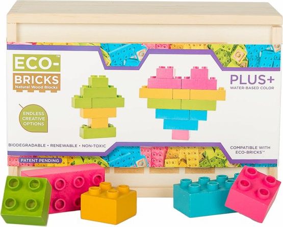 ECO-BRICKS Color Plus dřevěná stavebnice 25 dílků - obrázek 2