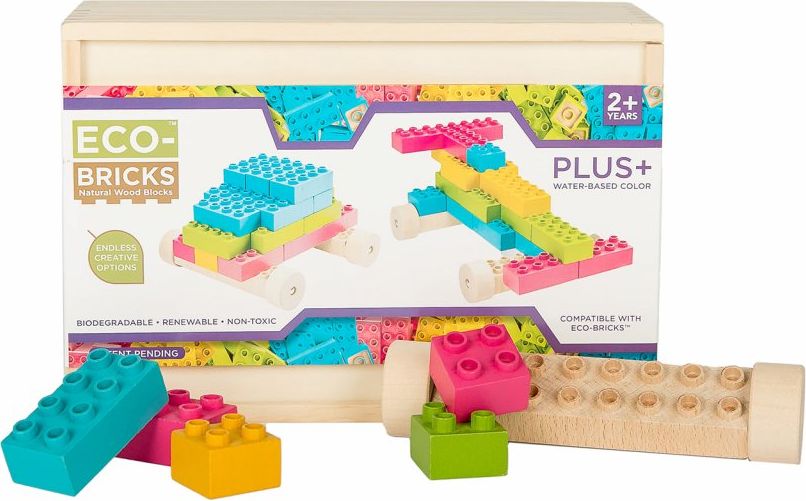 ECO-BRICKS Color Plus dřevěná stavebnice 48 dílků - obrázek 1