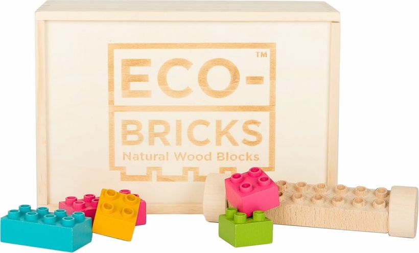 ECO-BRICKS Color Plus dřevěná stavebnice 48 dílků - obrázek 2
