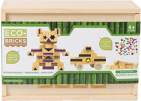 ECO-BRICKS Bambusová stavebnice 90 dílků - obrázek 2