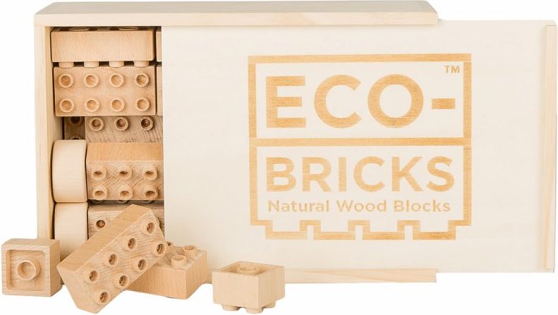 ECO-BRICKS Natural Plus dřevěná stavebnice 42 dílků - obrázek 2