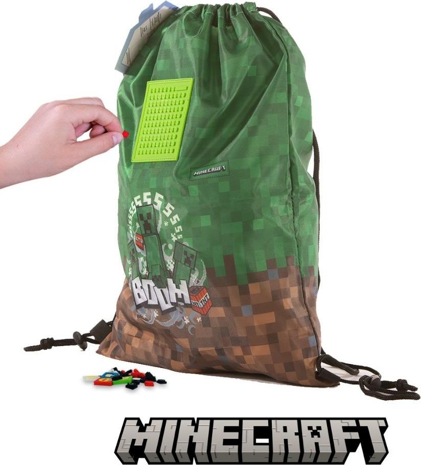 PIXIE CREW & MINECRAFT vak na záda zeleno-hnědý - obrázek 1