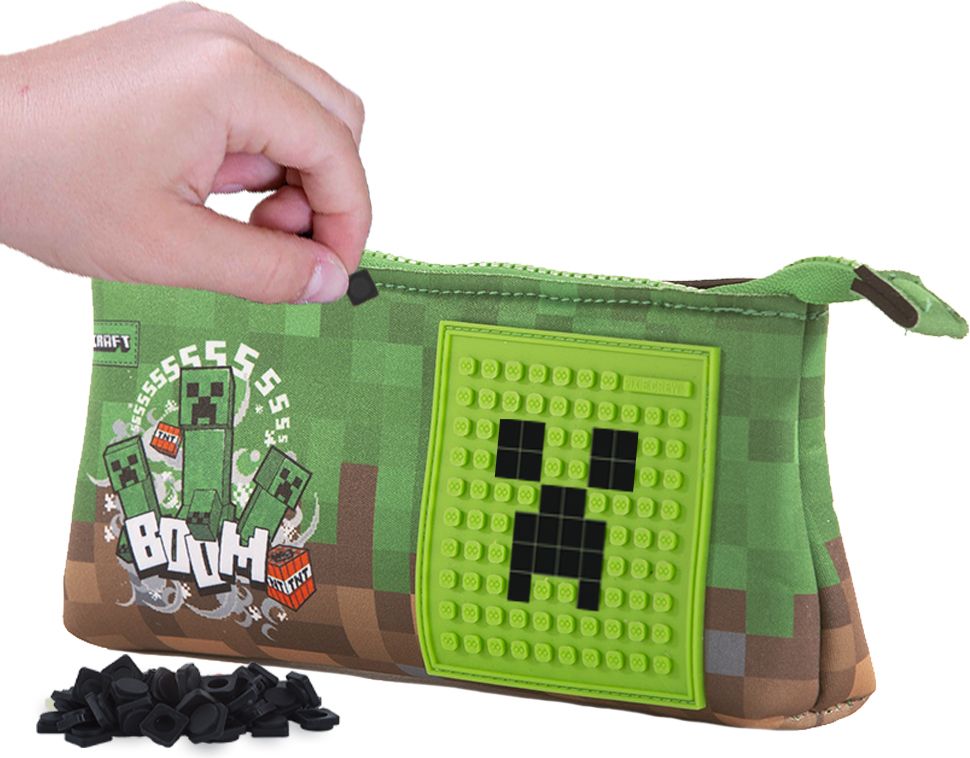 PIXIE CREW & MINECRAFT velké pouzdro zeleno-hnědé - obrázek 5