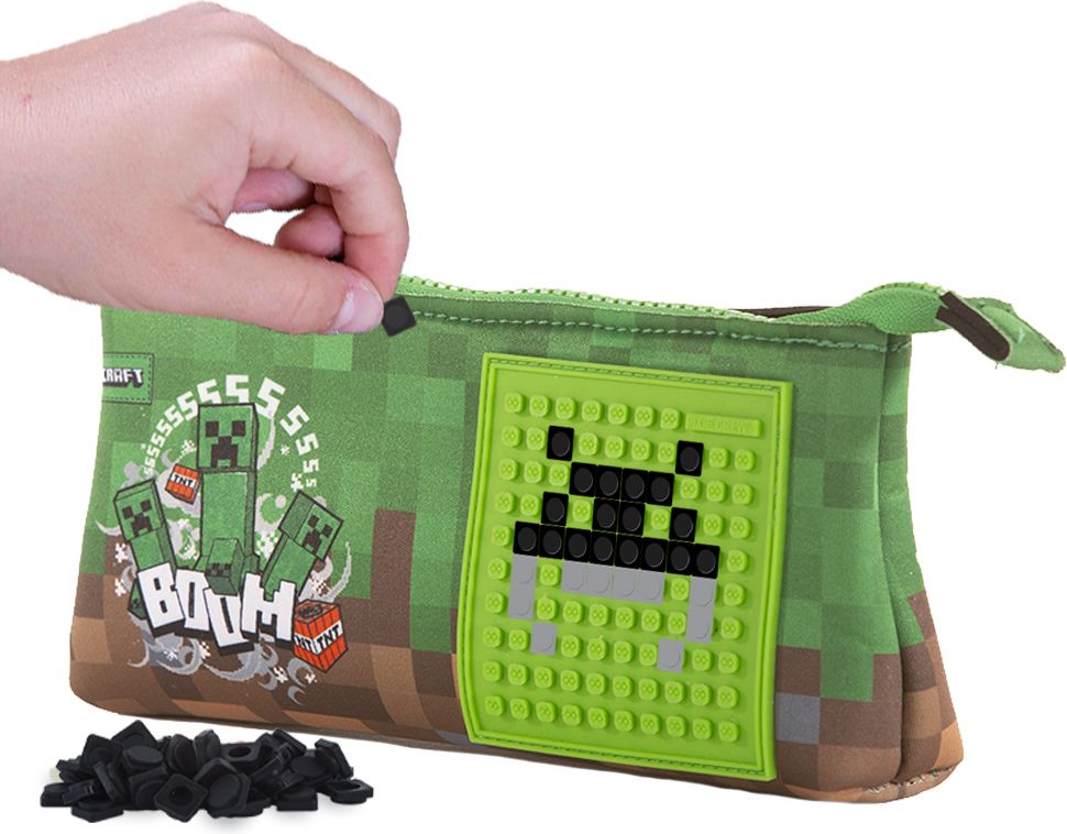 PIXIE CREW & MINECRAFT velké pouzdro zeleno-hnědé - obrázek 6