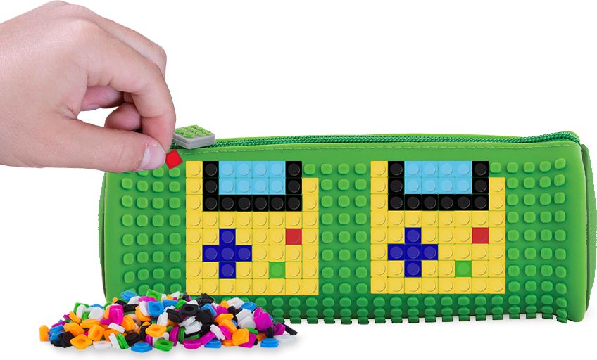 PIXIE CREW kulatý penál MINE&CRAFT zelená / zelená kostka - obrázek 2