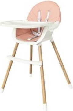 ECO TOYS Jídelní židlička, stoleček 2v1 Colby - růžový - obrázek 1
