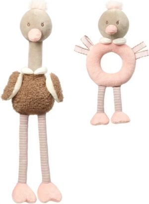 BabyOno Sada edukačních hraček - Ostrich Mcknox family, šedá, růžová - obrázek 1