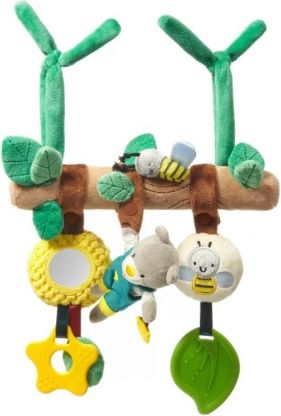 BabyOno Závěsná edukační hračka na kočárek Teddy Gardener, mátová, béžová - obrázek 1