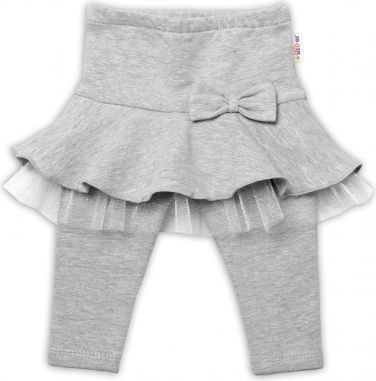 Baby Nellys Dívčí legíny Mašlička s volánkem tutu - šedé - obrázek 1
