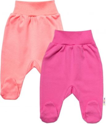 Baby Nellys Sada 2 bavlněných polodupaček, Basic Pastel, růžová/meruňka, vel. 68 - obrázek 1