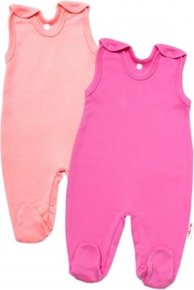 Baby Nellys Sada 2 bavlněných dupaček Basic Pastel, růžová/meruňková - obrázek 1