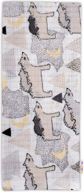 Baby Nellys Kvalitní bavlněná plenka - Tetra Premium, 70x80 cm - Medvědi, béžová - obrázek 1
