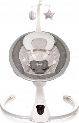 4 BABY Lehátko/houpačka pro kojence Grace 360°- šedá - obrázek 1