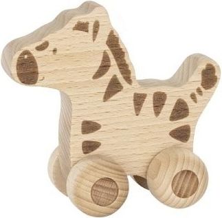 Goki Edukační dřevěná zebra na kolečkách