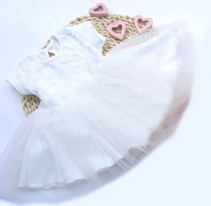 G-baby Sváteční šaty s výšivkou a tylem - smetanové, vel. 104 - obrázek 1