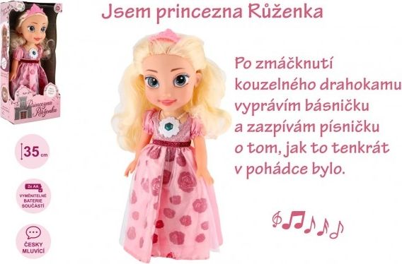 Panenka princezna Růženka plast 35cm česky mluvící na baterie se zvukem v krabici 17x - obrázek 1