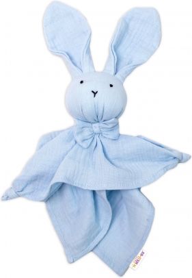 Baby Nellys Mušelínový mazlíček, přítulníček Zajíček, modrý - obrázek 1