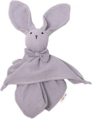 Baby Nellys Mušelínový mazlíček, přítulníček Zajíček, šedý - obrázek 1