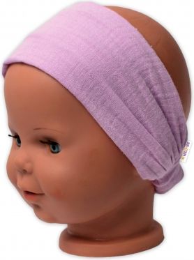 Baby Nellys Lehká mušelínová čelenka Bandana, lila - obrázek 1