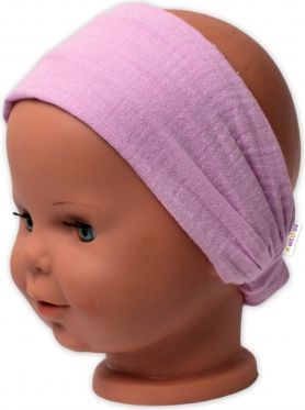 Baby Nellys Lehká mušelínová čelenka Bandana, růžová - obrázek 1