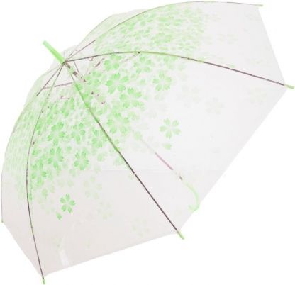 Tulimi Dětský průhledný holový deštník Květinka - zelený - obrázek 1