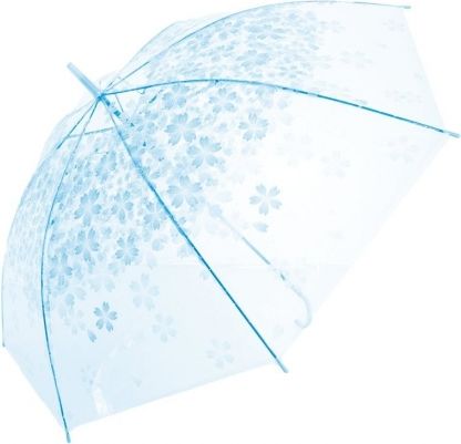 Tulimi Dětský průhledný holový deštník Květinka - modrý - obrázek 1