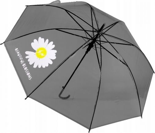 Tulimi Dětský průhledný holový deštník Kopretina - černý - obrázek 1