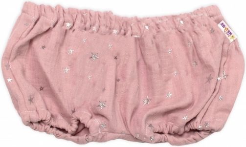 Baby Nellys Mušelínové letní kraťasky Stars pudrové - obrázek 1