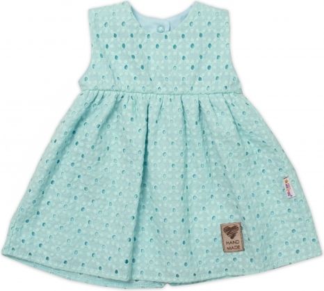 Baby Nellys Lehké Handmade šatičky Madeira, mátové - obrázek 1