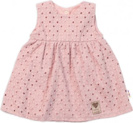 Baby Nellys Lehké Handmade šatičky Madeira, pudrové - obrázek 1