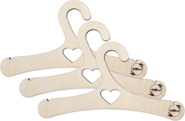 Baby Nellys Sada 3 ks dětských věšáků, LOVE - obrázek 1