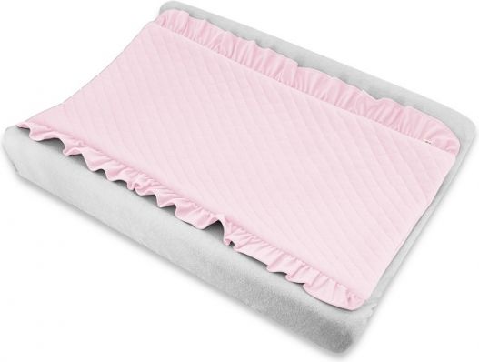 Baby Nellys Prošívaná deka s volánky na přebalovací podložku, Velvet - růžová - obrázek 1