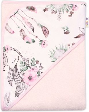 Baby Nellys Dětská termoosuška s kapucí , Sny Jednorožce, 100 x 100 cm, ružová - obrázek 1