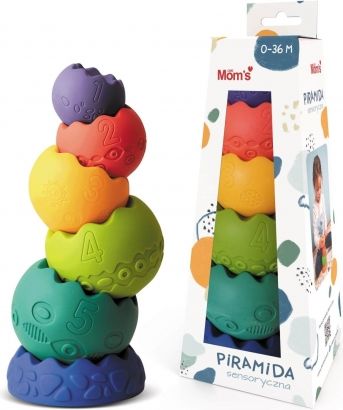 Hencz Toys Interaktivní pyramida Skořápky - 6 dílů - pastelová - obrázek 1