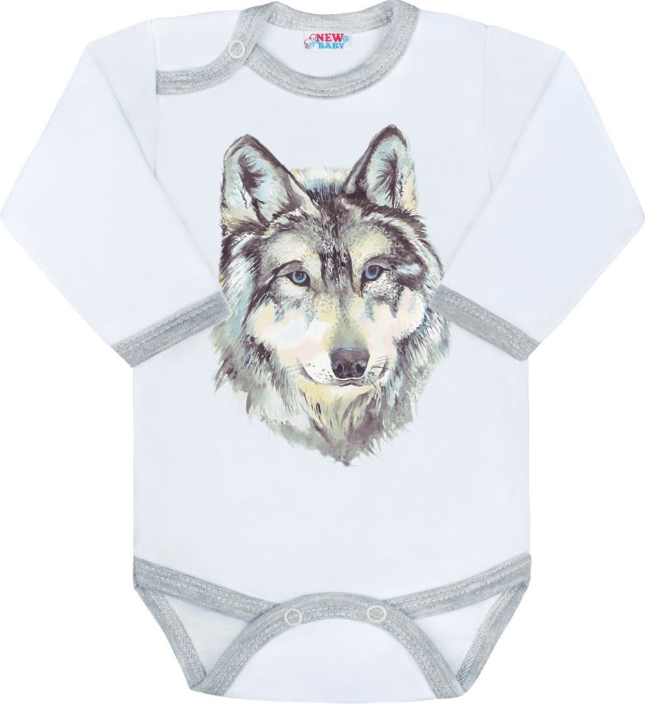 Body s potiskem New Baby Wolf - 56 (0-3m) - obrázek 1