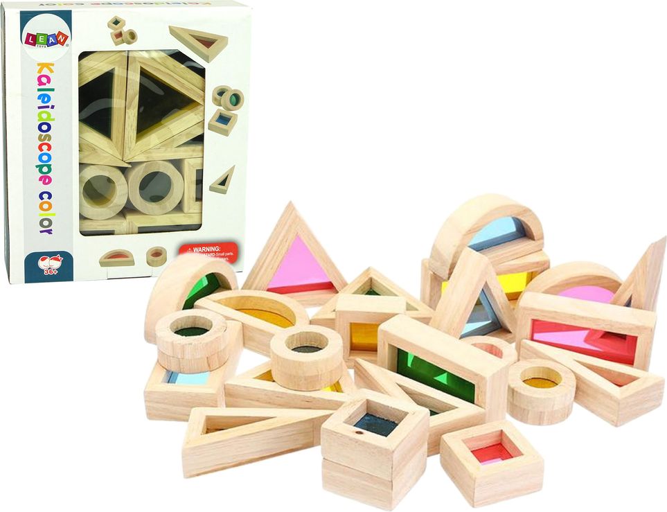 Mamido  Dřevěné kaleidoskopické kostky 24 kusů - obrázek 1