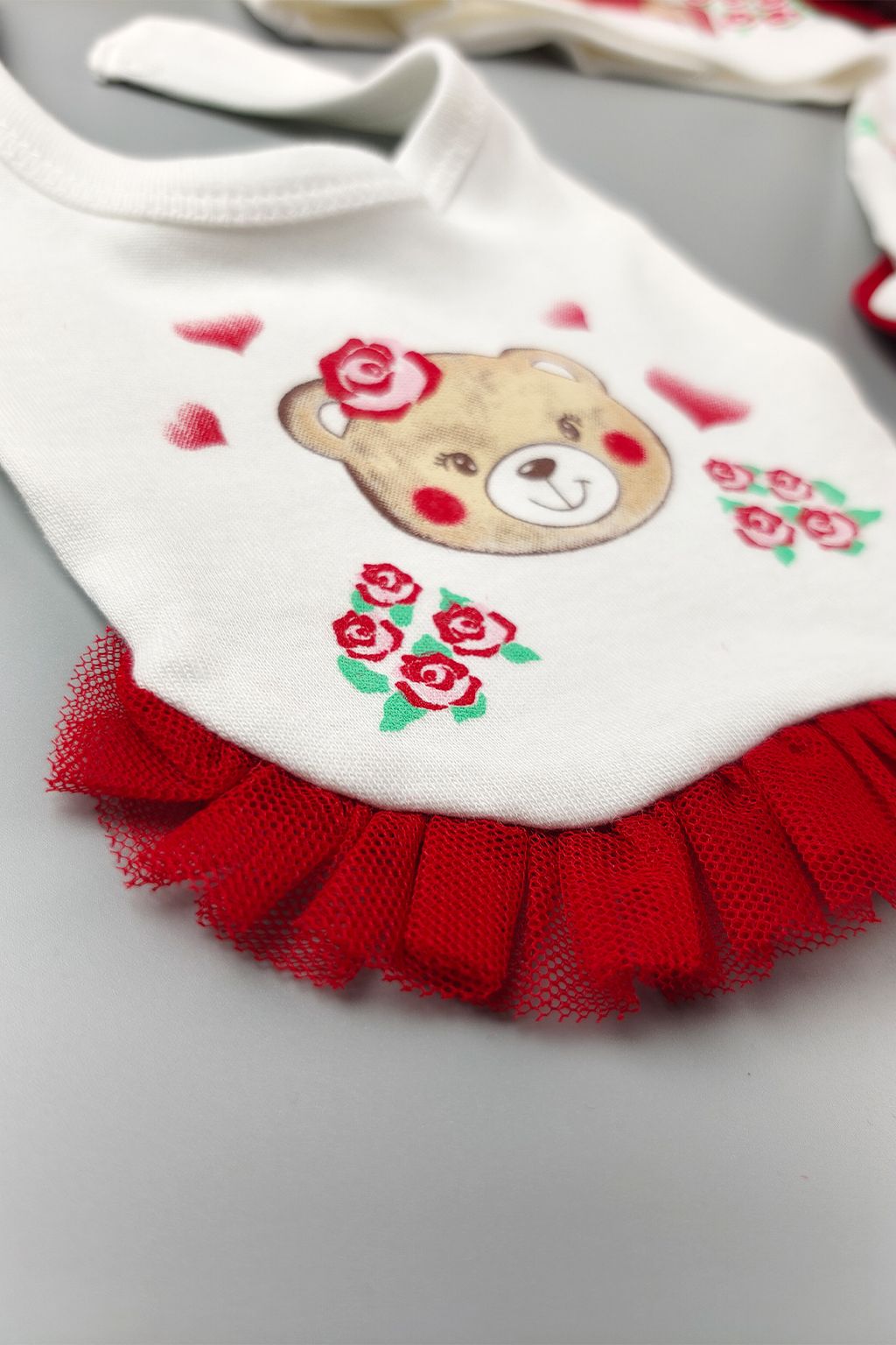 5-dílná kojenecká souprava Cute Bear - červená - obrázek 4