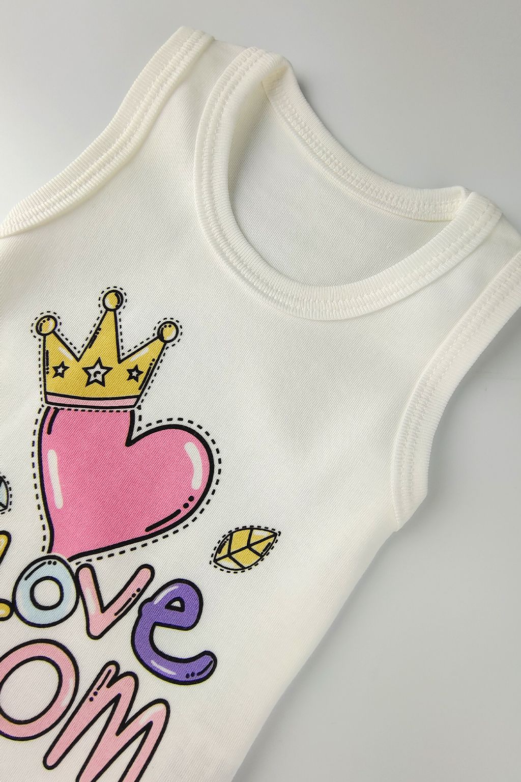 Kojenecké body bez rukávů Love | bílá (Oblečení pro miminko) Velikost: 62 - obrázek 2