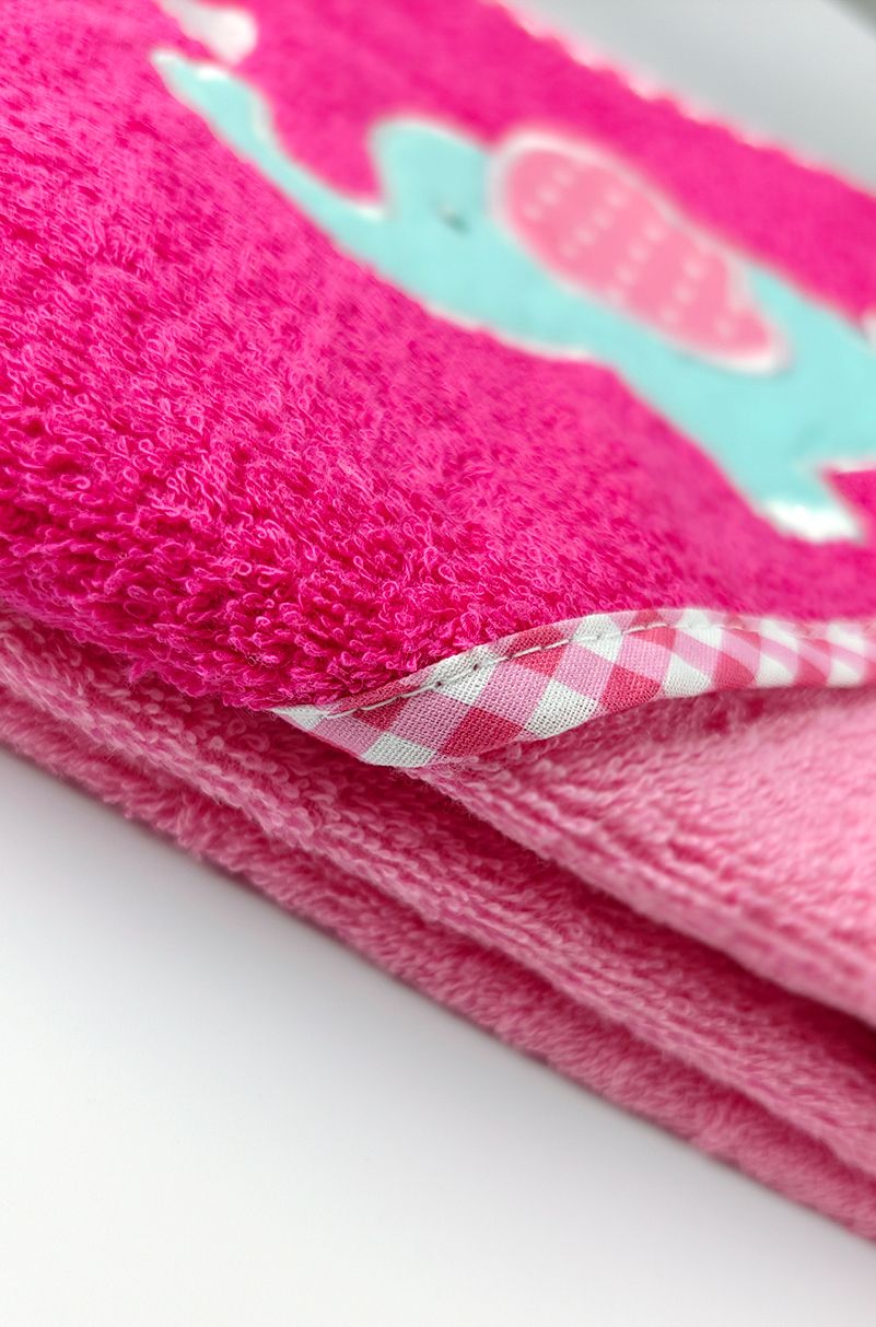 Dětská froté osuška s kapucí 75 x 75 |růžová - obrázek 3