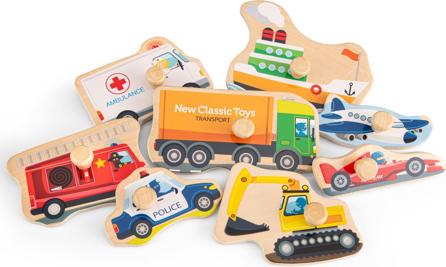 New Classic Toys Dřevěné vkládací puzzle transport - obrázek 2