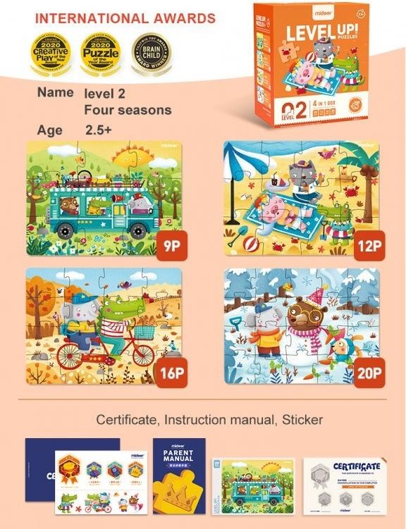 Mideer Puzzle LEVEL UP! 02 Roční období - obrázek 3