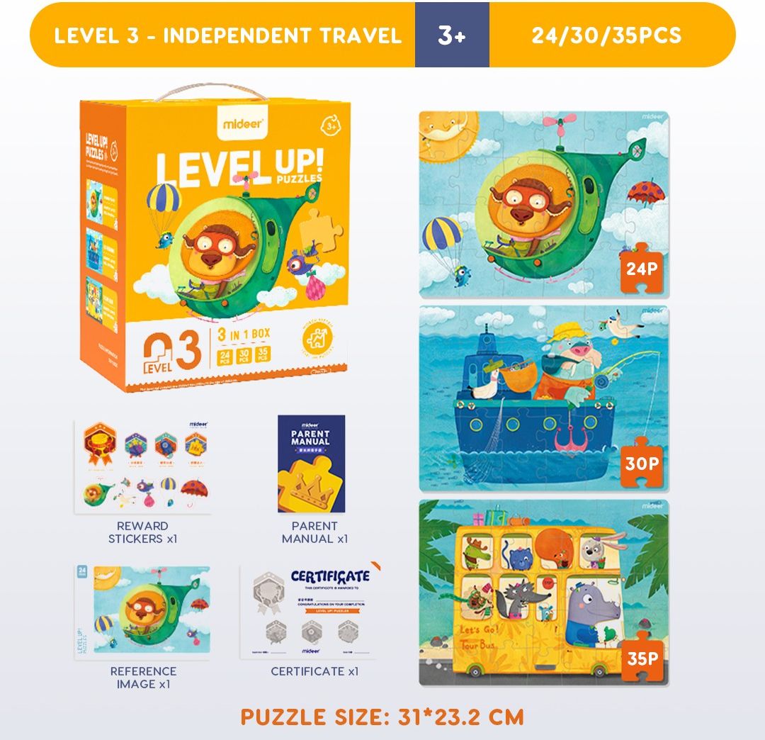 Mideer Puzzle LEVEL UP! 03 Cestování - obrázek 2