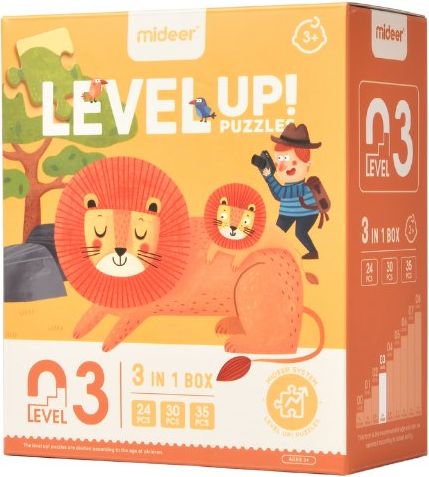 Mideer Puzzle LEVEL UP! 03 Zvířátka v přírodě - obrázek 4