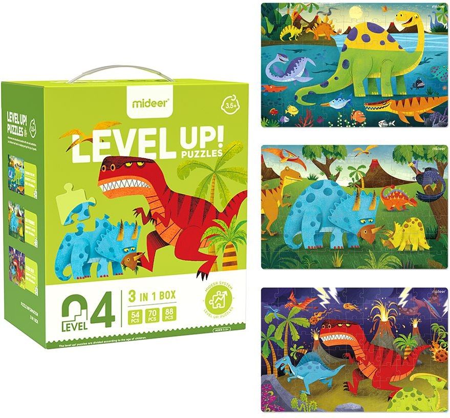 Mideer Puzzle LEVEL UP! 04 Dinosauři - obrázek 1