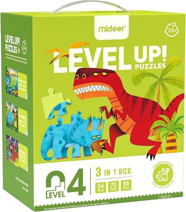 Mideer Puzzle LEVEL UP! 04 Dinosauři - obrázek 3