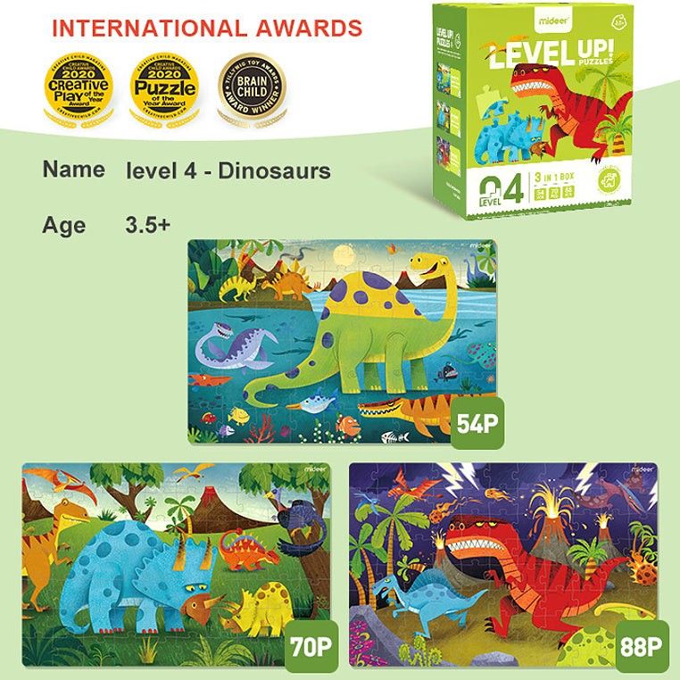 Mideer Puzzle LEVEL UP! 04 Dinosauři - obrázek 4
