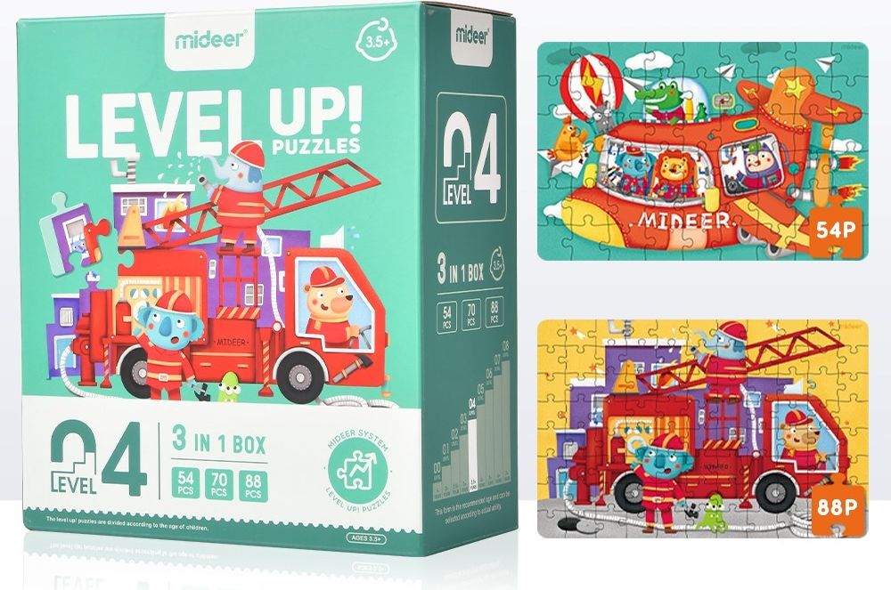 Mideer Puzzle LEVEL UP! 04 Dopravní prostředky - obrázek 1